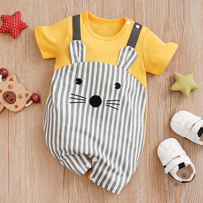 Baby Products On Sale - Barboteuse en coton à manches courtes