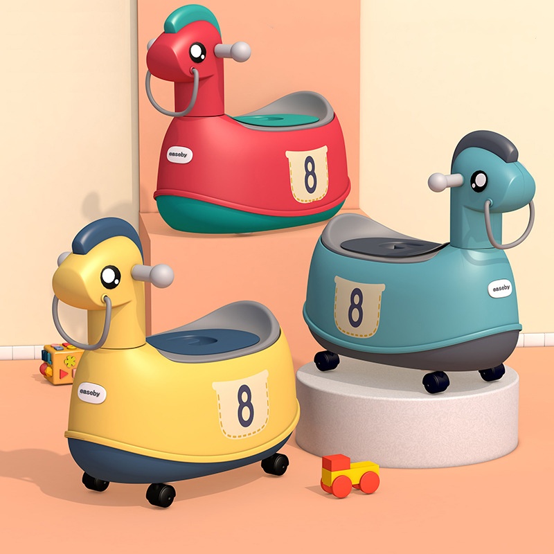 Toddler Potty Training Seat - Toilette multifonction pour enfants avec roulettes